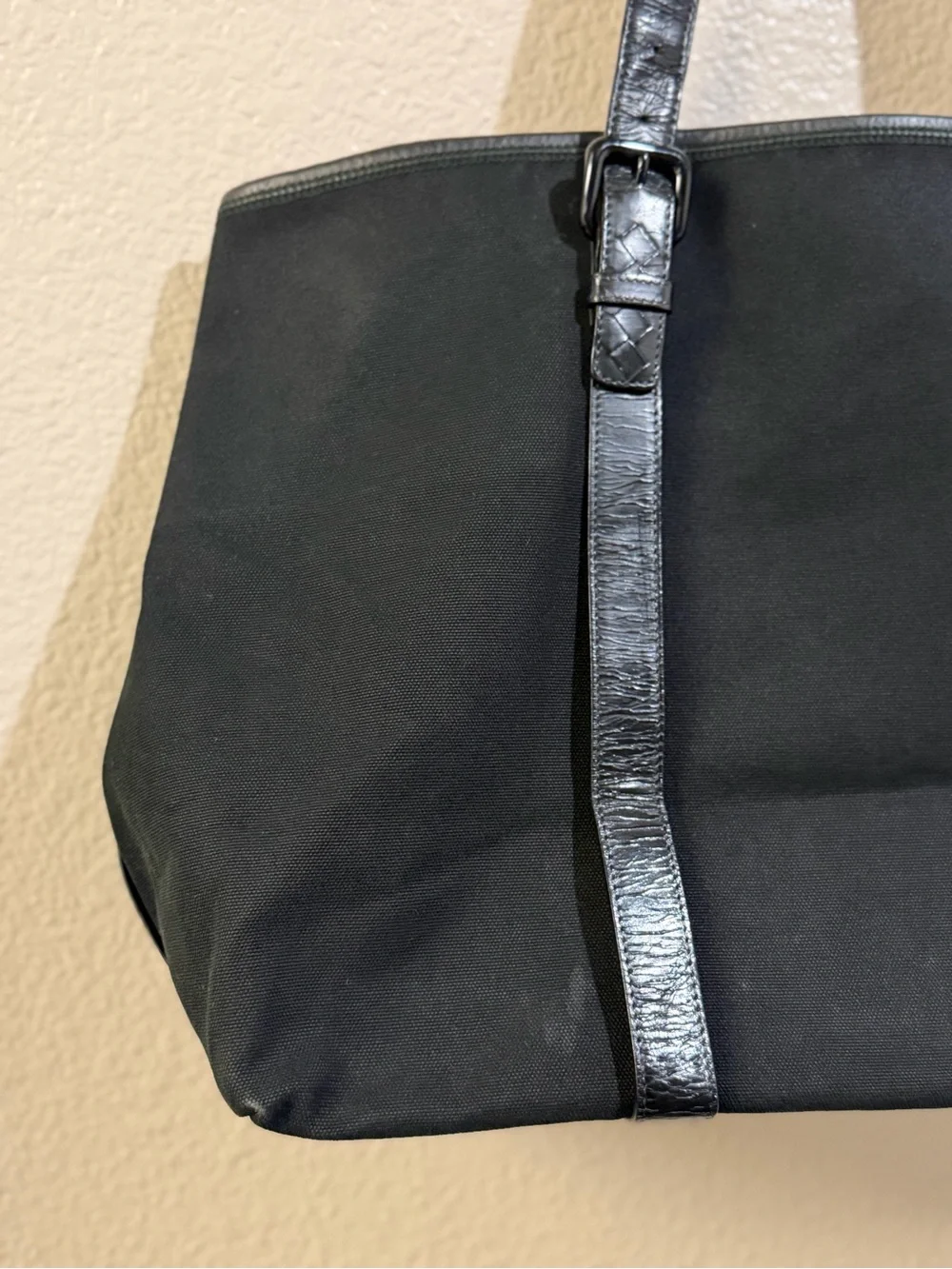 Bottega Veneta Black Solid Double Handles Black Hardware Tote Bag